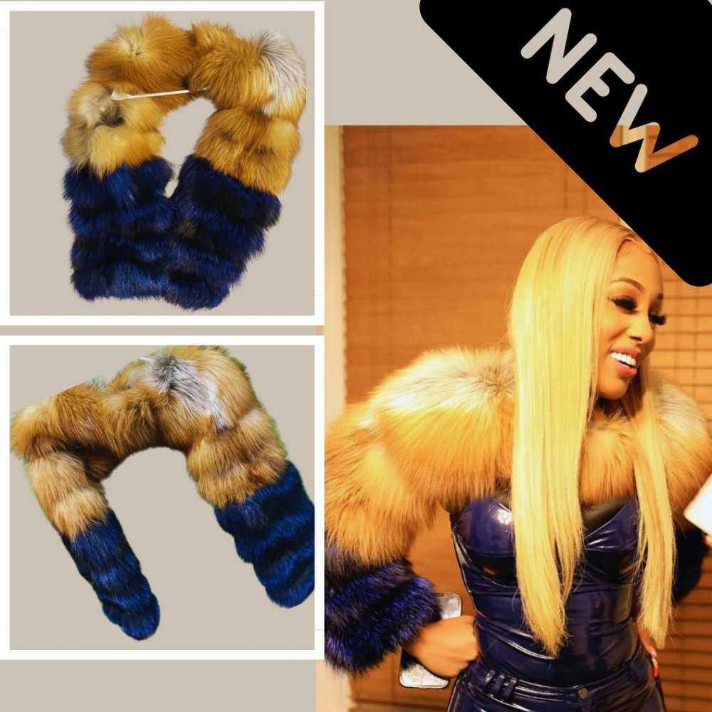 Real Fox Fur Half Fur Coat